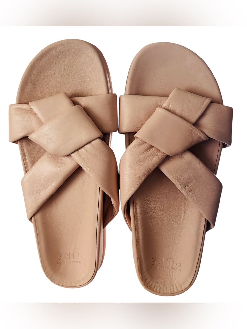 Donna Karan size 8 PURE Leather Pink Women's Comfort Sandals  EU 38.5b